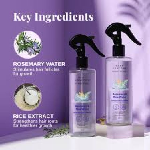 Bare Anatomy Nature X Science Rosemary Water Spray For Hair Growth & Thickness With Rice Water|100% Natural Extract|Soft & Smooth Hair|Controls Hairfall & Adds Shine|Non-Greasy & Fast Absorbing